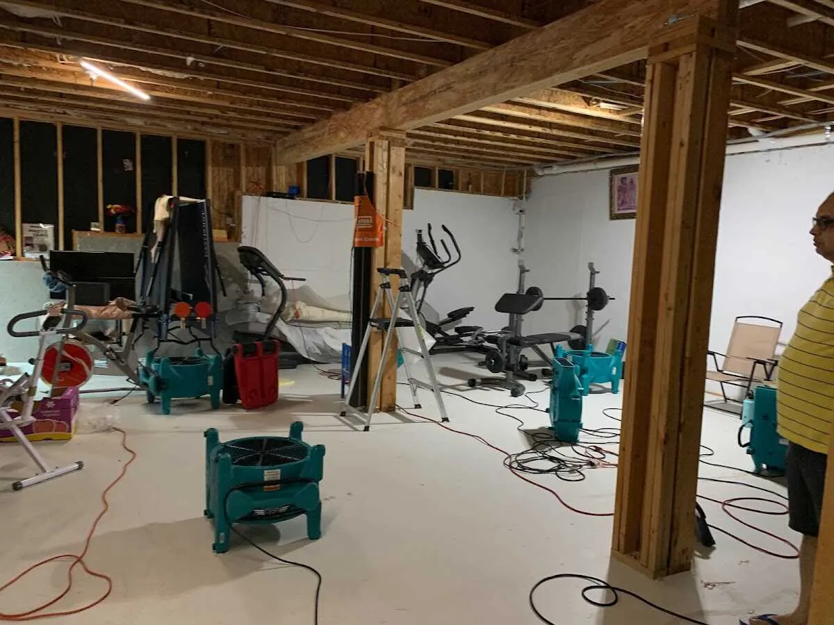 Basement drying equipment setup for Structural Drying in Arkansas City